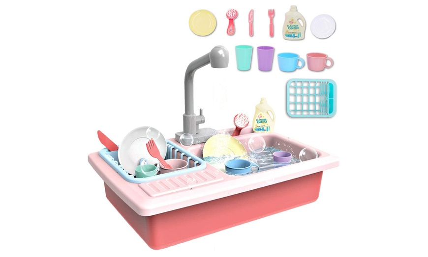 Image 1: Kids' Pretend Kitchen Sink Playset