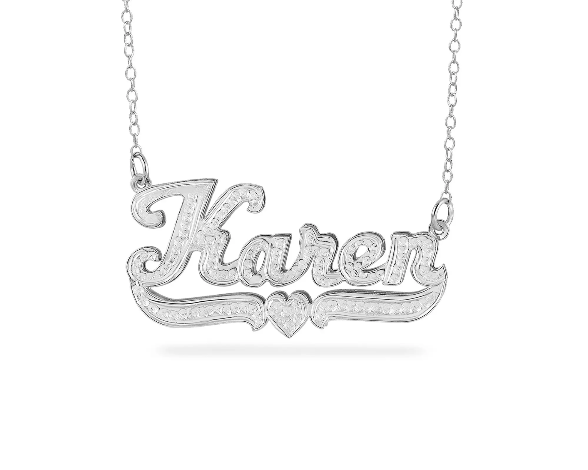 Double-Plated Block Name or Script Name Necklace at MonogramHub