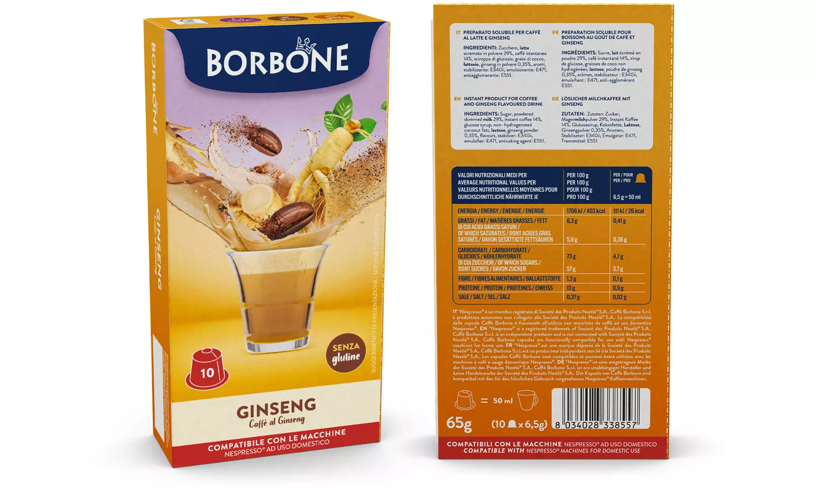 60 o 120 capsule Borbone compatibili con Nespresso
