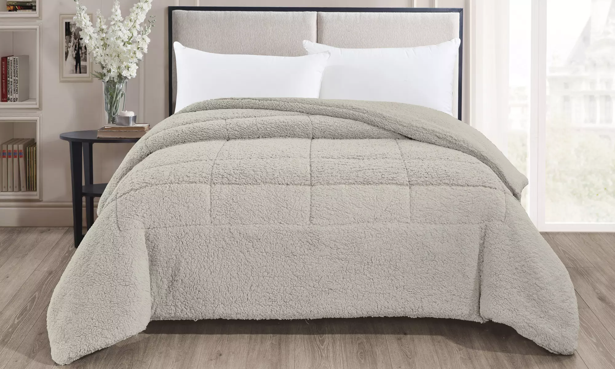 Couette double bicolore sherpa