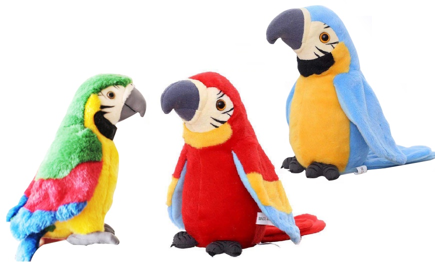 Image 1: Talking Parrot Plush Toy