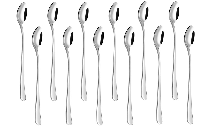 Image 3: 4, 8 or 12 Long Handle Stainless Steel Latte Spoons