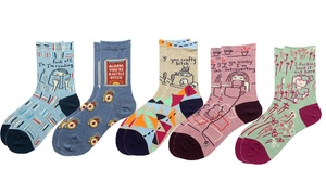 5-Pk Women's Funny Novelty Socks