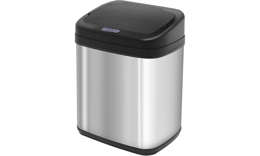 Image 5: HomCom Stainless Steel Automatic Sensor Trash Bin