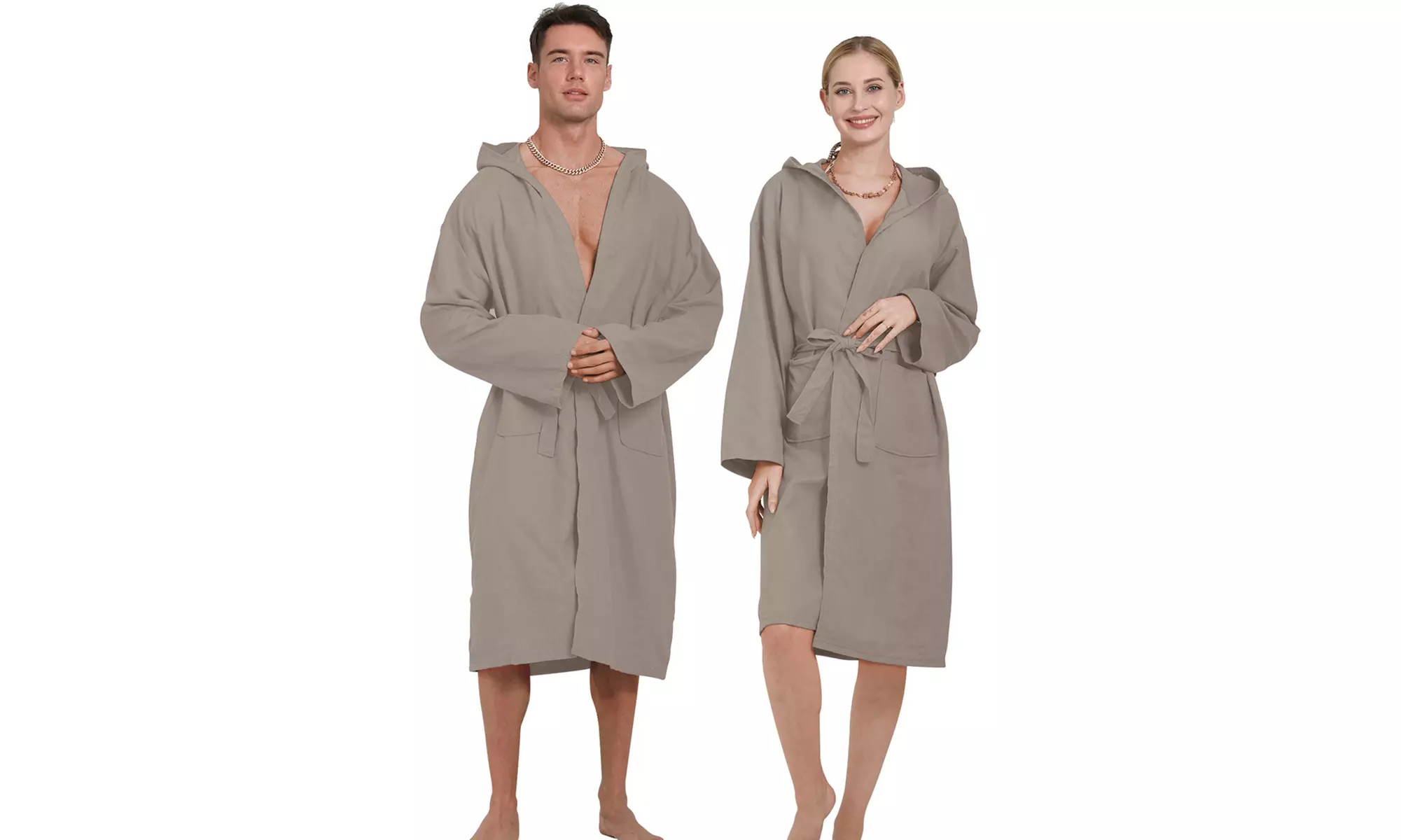 Accappatoio unisex in microfibra con cappuccio