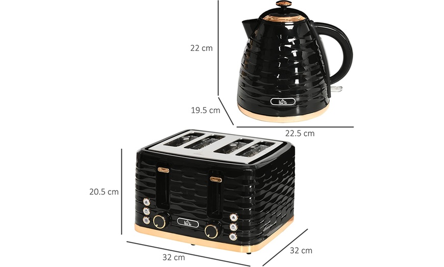 Image 14: HomCom 1.7L Kettle and 1600W Toaster Set