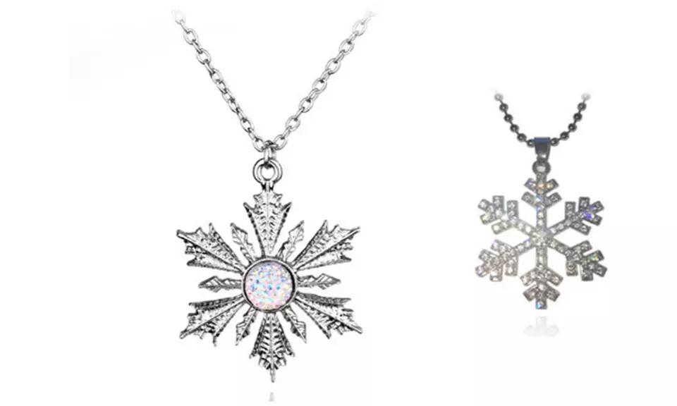 Collier pendentif en forme de flocons de neige - Second Medium