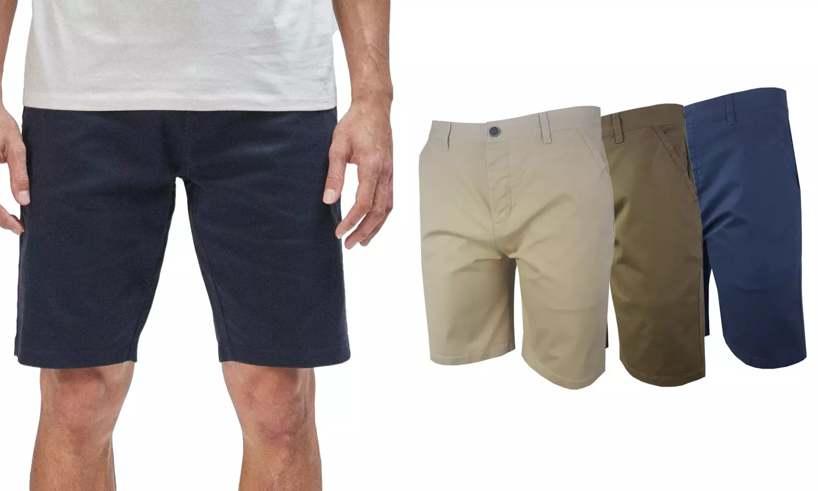 Short chino avec coupe régulière pour hommes de Blu Apparel, coloris et taille au choix - Primary Image