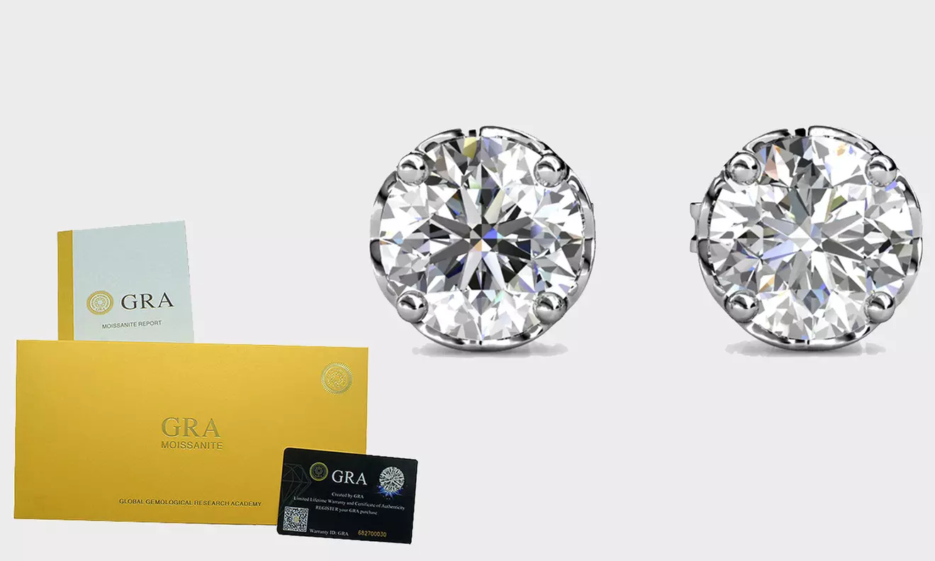 Pendientes de diamantes Grado A++ 0.5 Crt  Moissanite