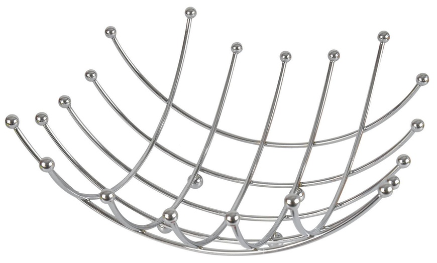 Image 3: ASAB Lattice Chrome Fruit Basket