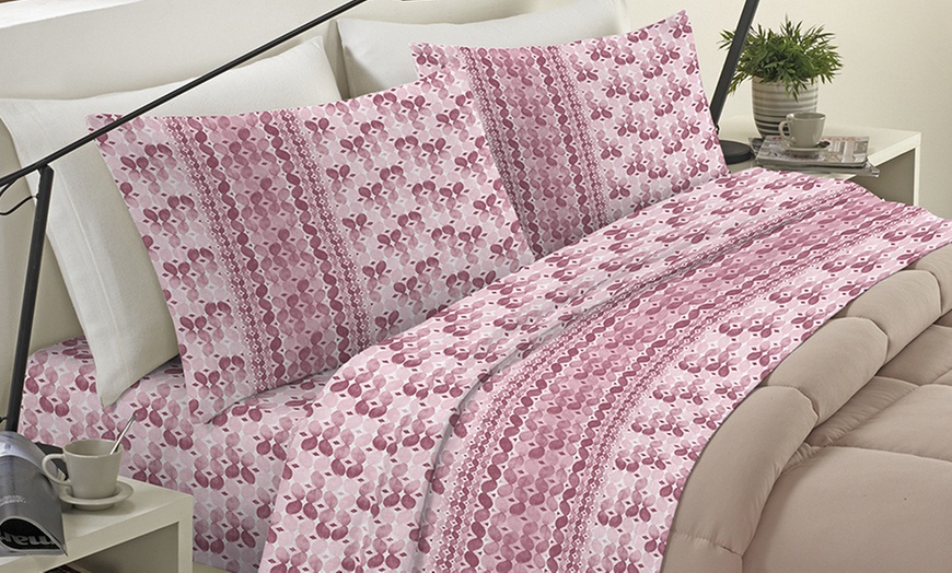 Image 11: Completo lenzuola 100% flanella di cotone Made in Italy