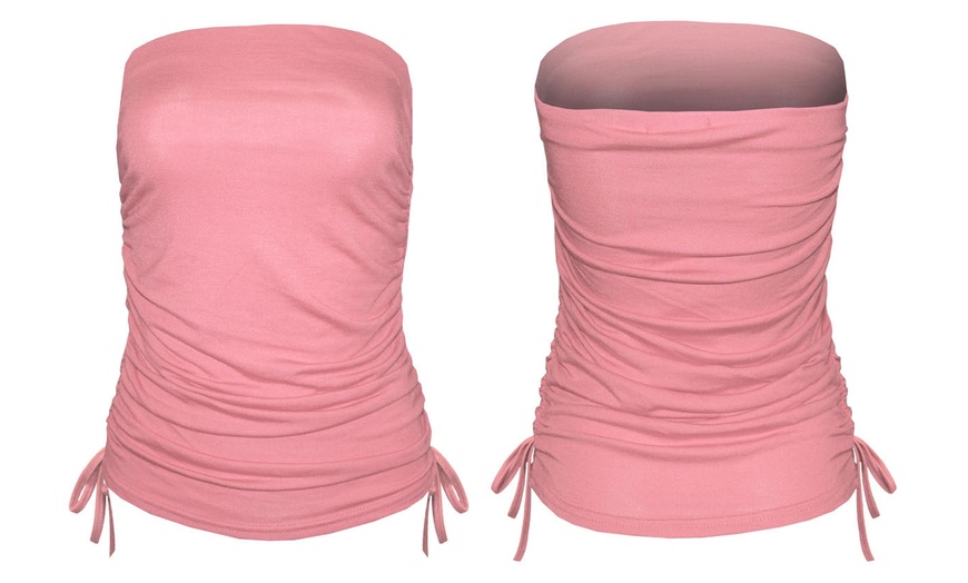 Image 6: Ruched Drawstring Tube Top