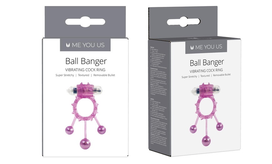 Image 1: Simply Pleasure Me You Us Ball Banger Vibrating C-Ring