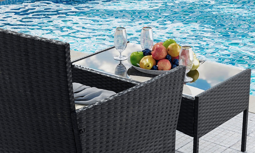 Image 9: Four Piece Rattan Effect Garden Furniture Set