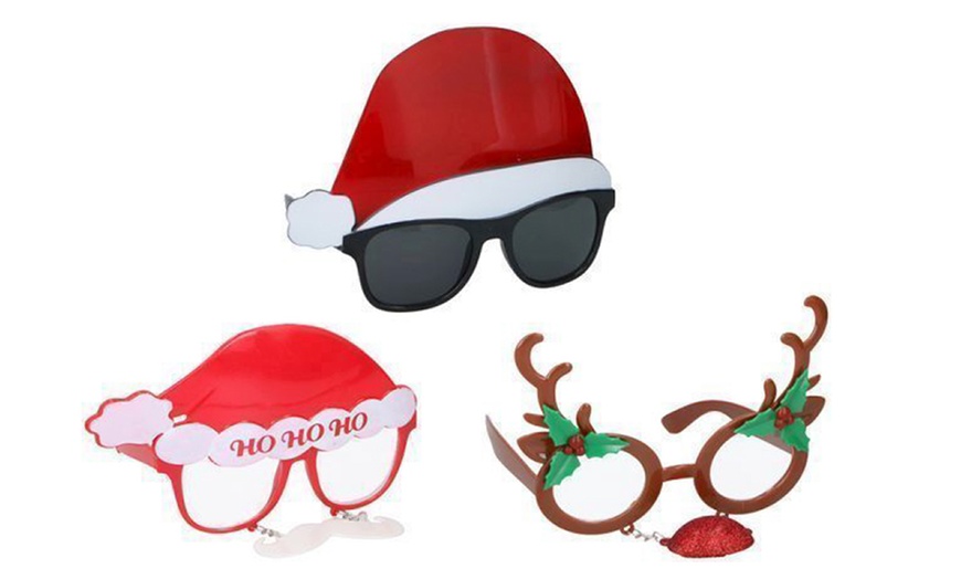 Image 1: Novelty Christmas Sunglasses