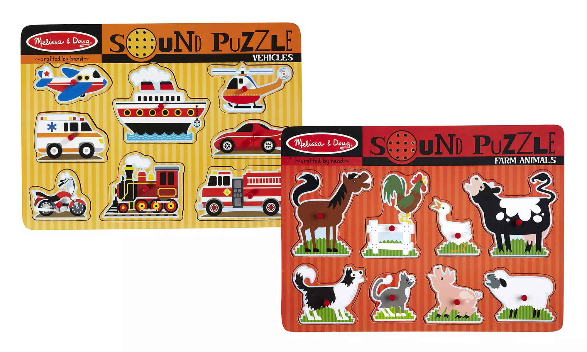 Melissa & Doug Farm Animals, Vehicles Sound Puzzles or Both - Primary Image