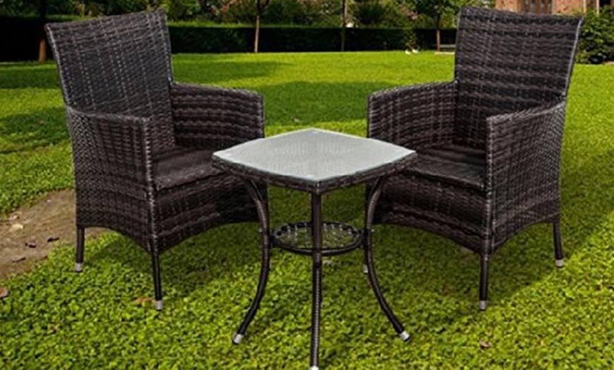 Image 2: Three-Piece Rattan Bistro Set