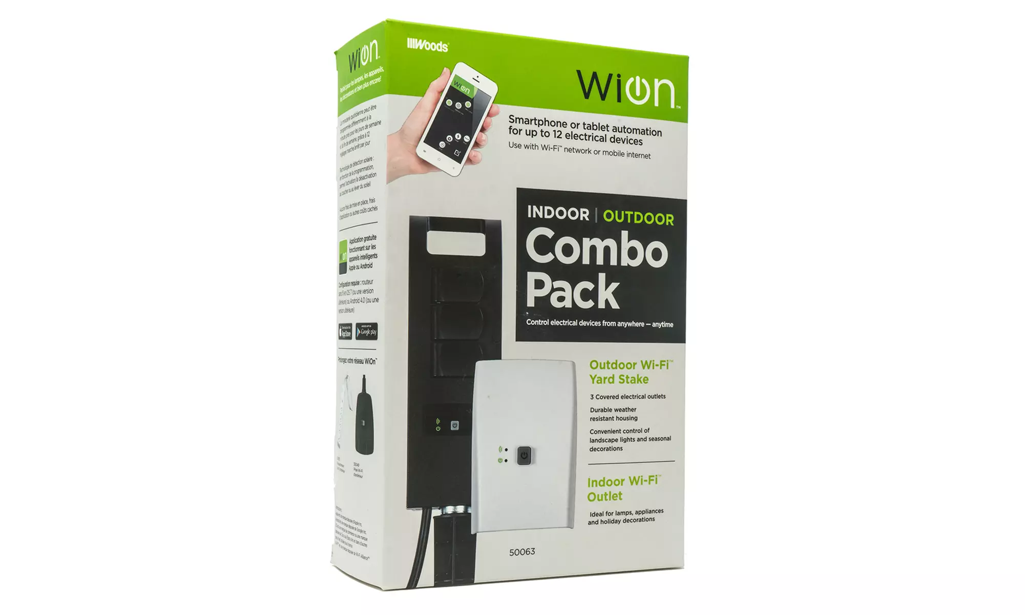 WiOn 50063 Programmable Wifi Timers with Indoor Outlet and Outdoor Yard Stake - Primary Image