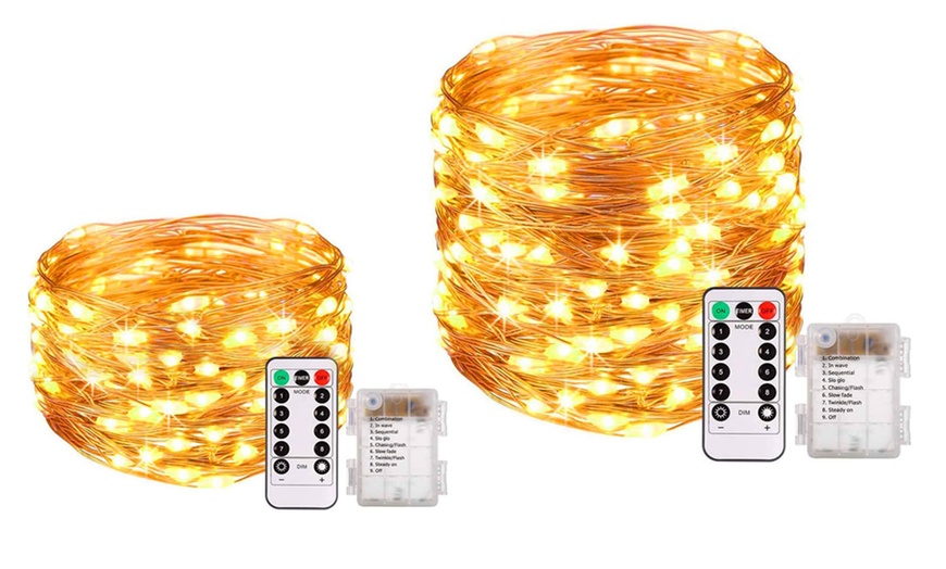 Image 1: 1x oder 2x LED-Lichterkette mit 100 oder 200 LEDs