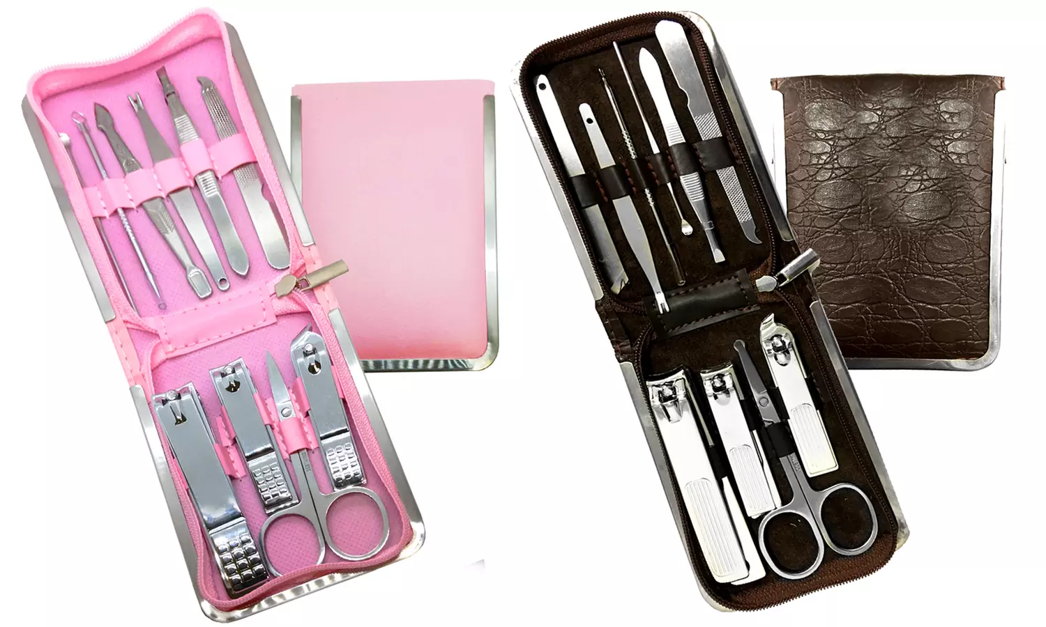 Stainless Steel Manicure and Pedicure Tool Kit with Foldable Pouch (11-Piece) - Primary Image