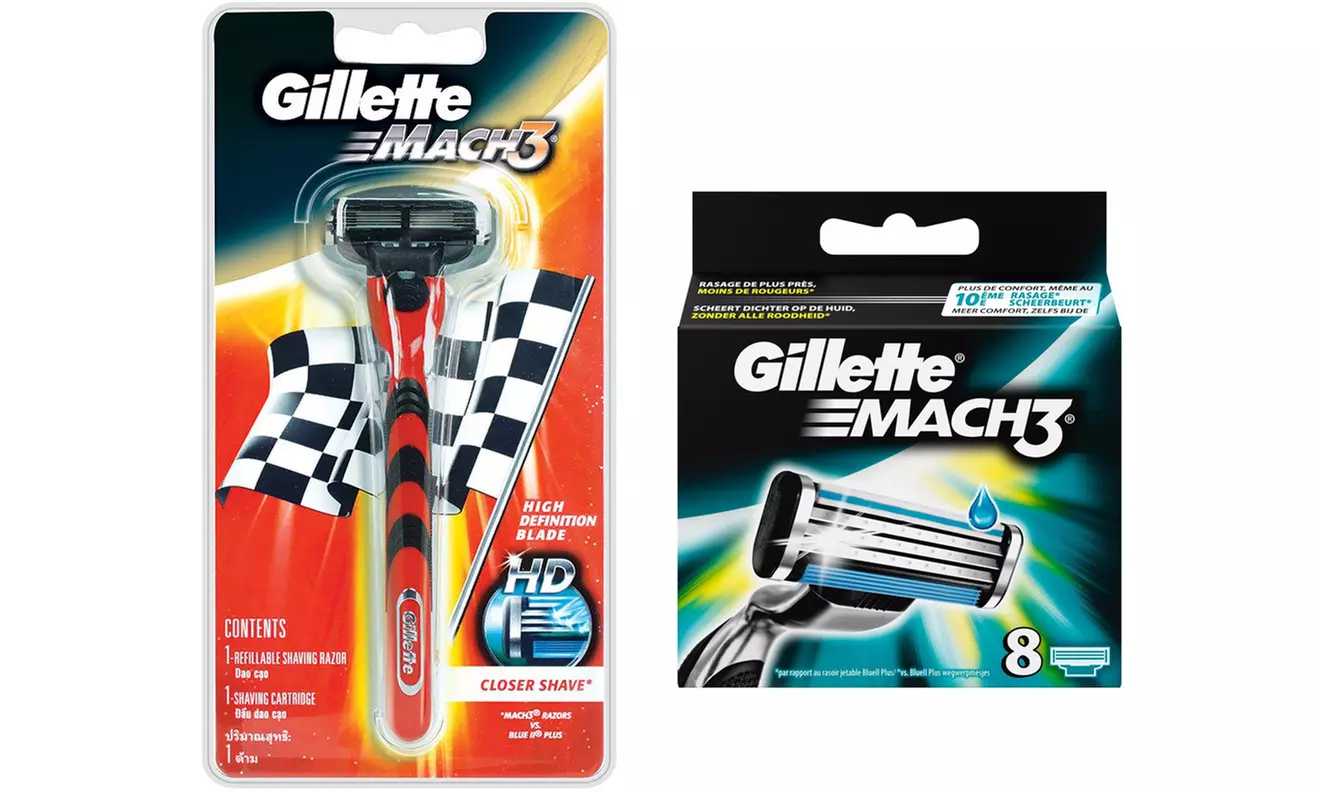Rasoir "Mach 3" de la marque Gillette avec 1, 8 ou 16 lames - Second Medium