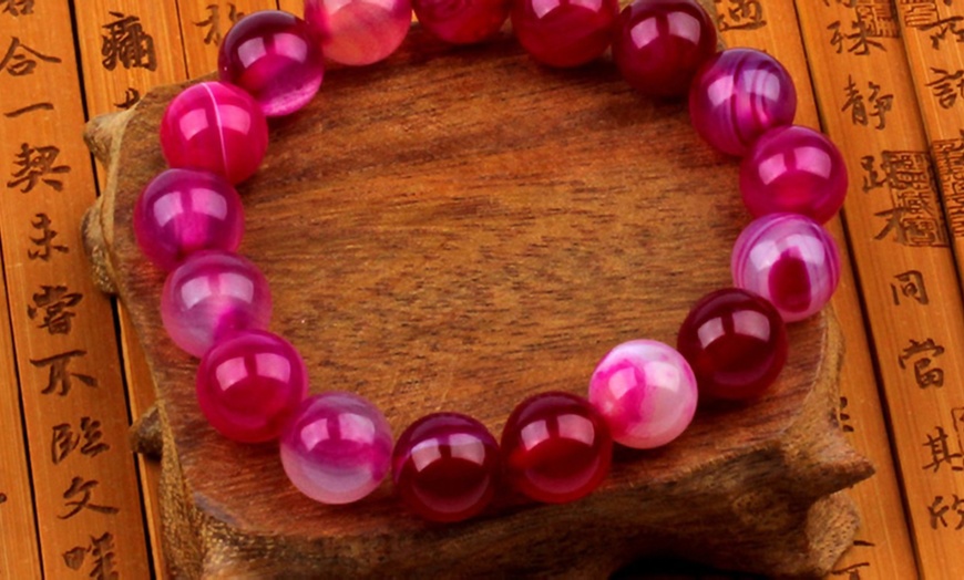 Image 2: Bracelet Amour et Réconciliation en Agate Rose