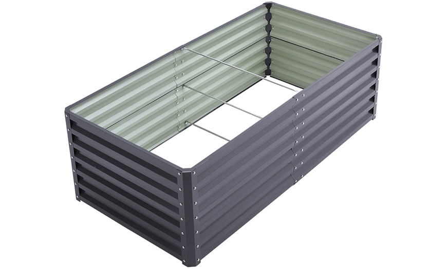 Image 8: Elevated Open Bottom Sectioned Metal Garden Bed