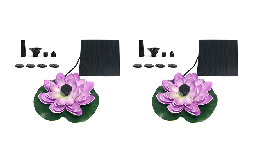 Image 8: Solar-Powered Floating Lotus Water Fountain