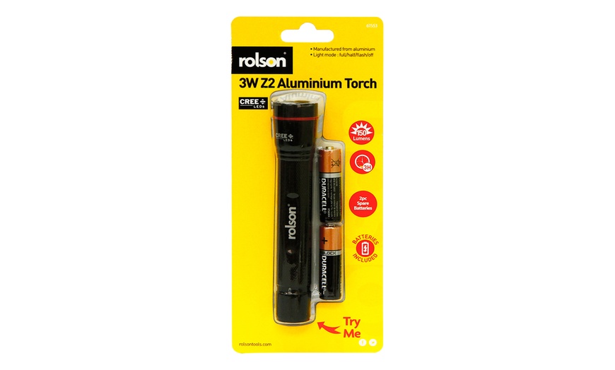 Image 3: Rolson Aluminium Torch 3W Z2 