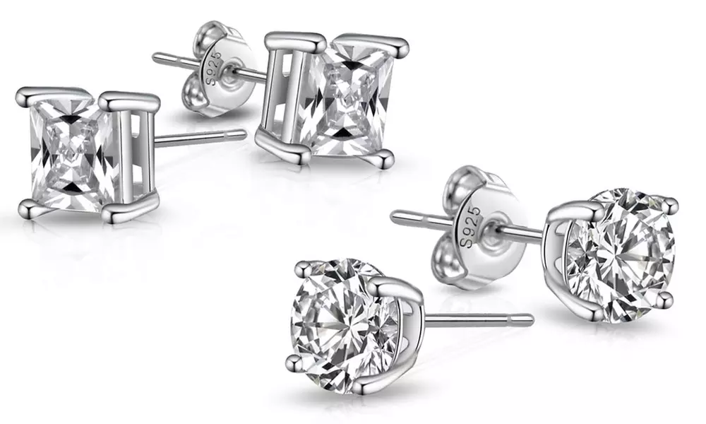 Boucles d'oreilles de la marque Philip Jones en argent 925 et zircons - Primary Image