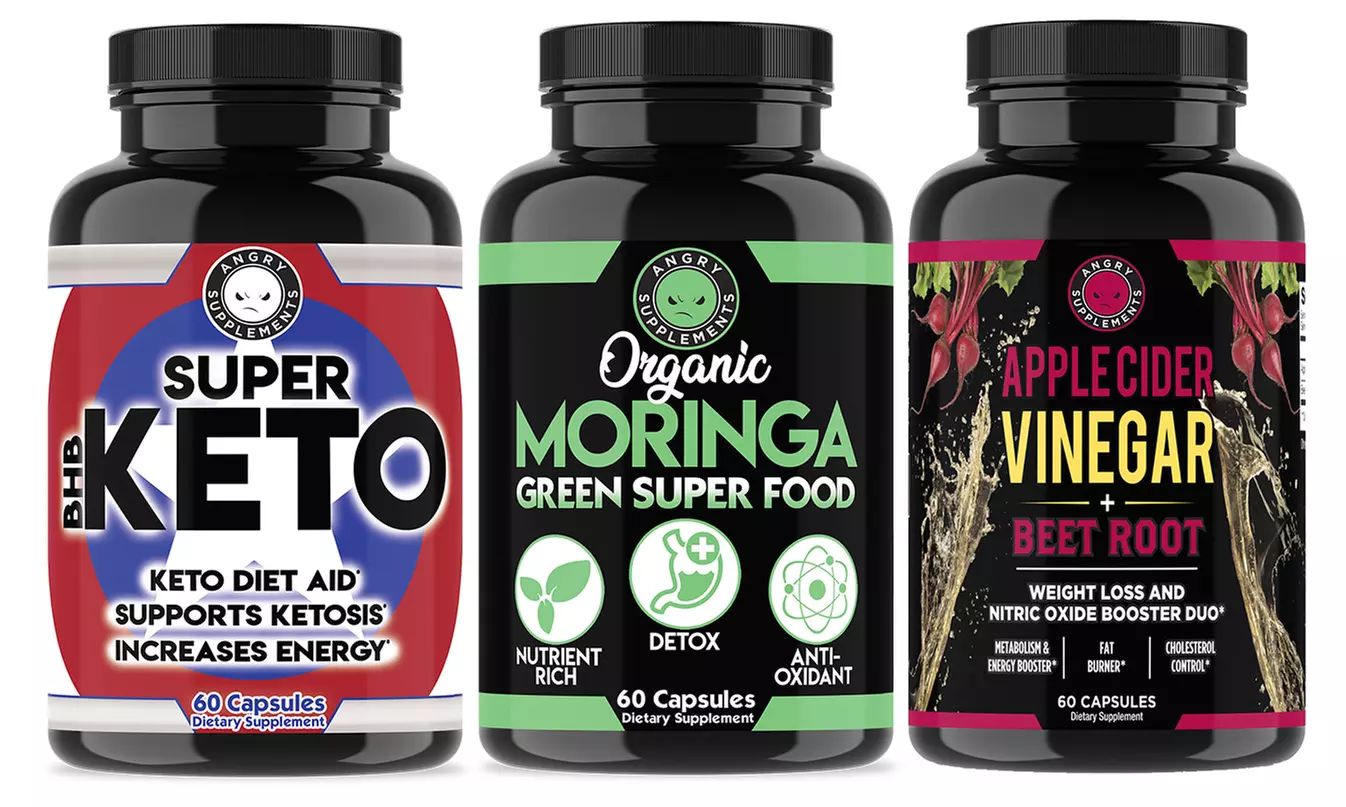 Keto BHB, Organic Moringa, and Apple Cider Vinegar with Beet Root (60-Count Each) - Primary Image