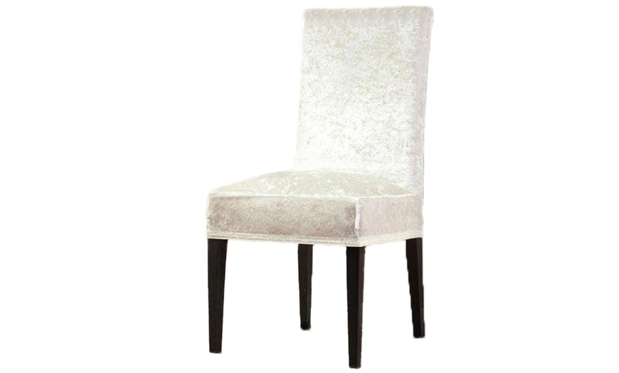 Image 4: Stretch Velvet Chair Covers