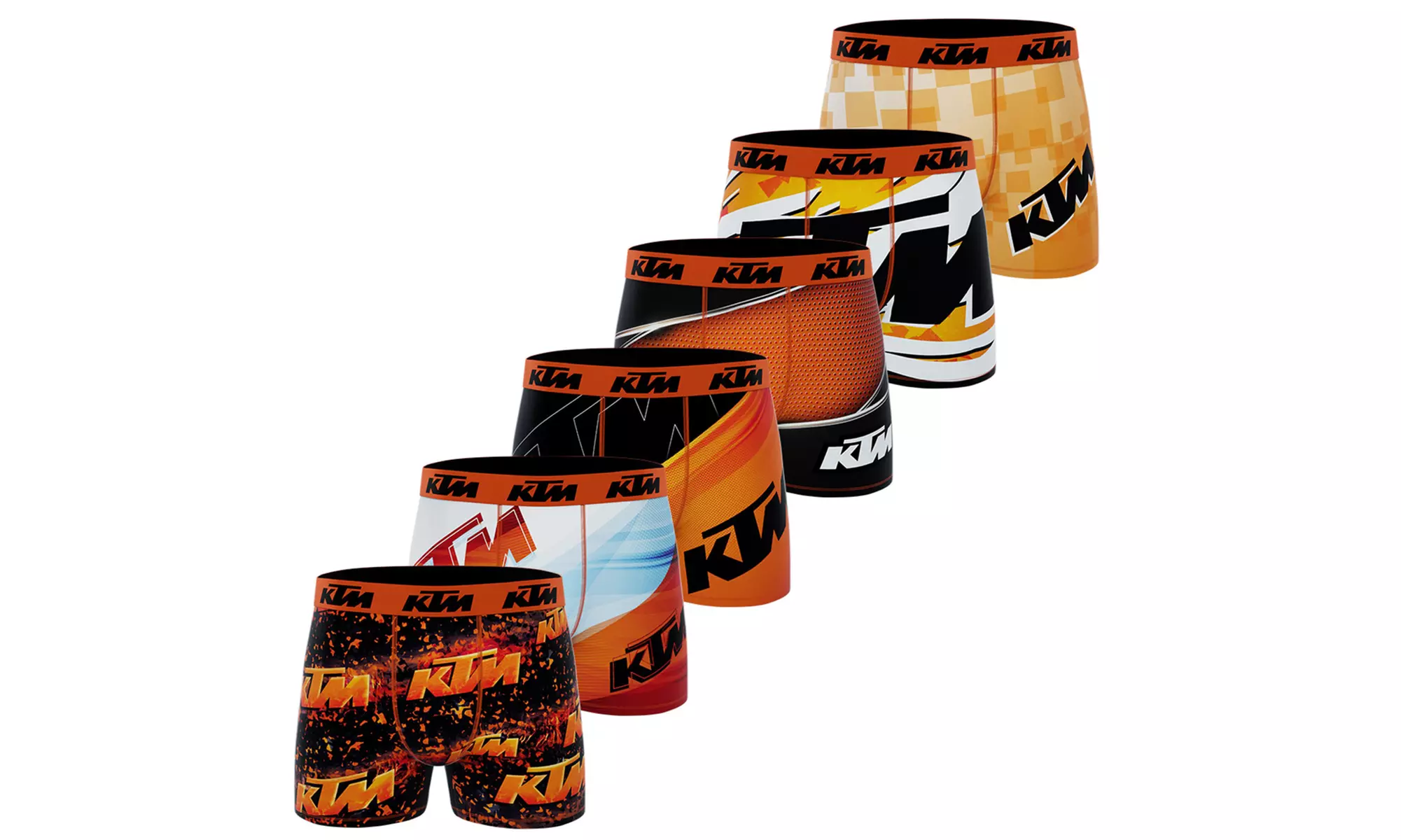 Lot de 6 boxers KTM pour homme avec taille élastique, taille au choix - Primary Image