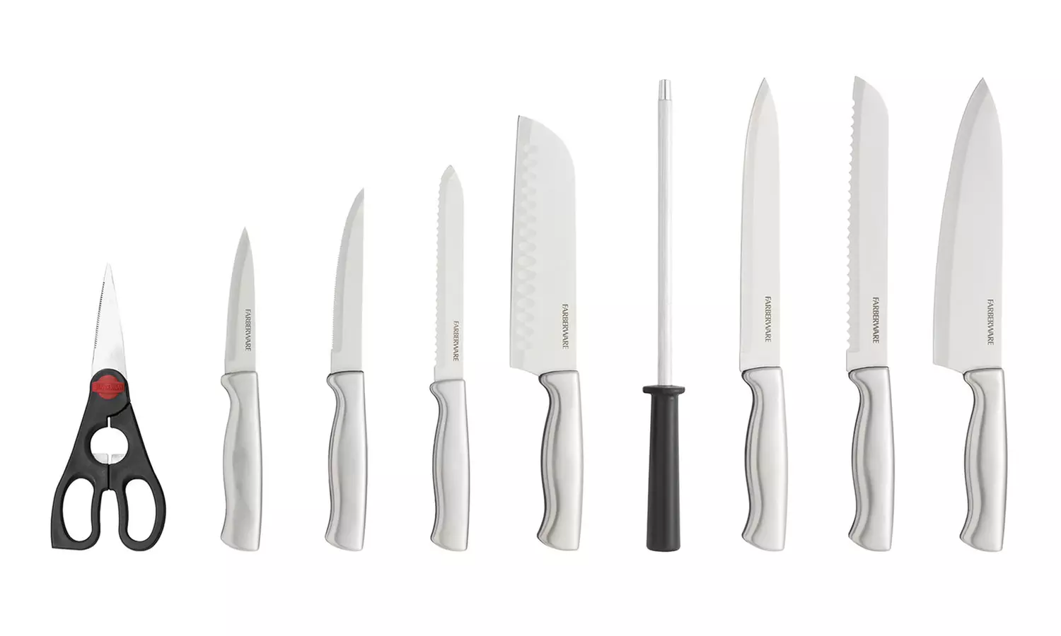 Farberware Stamped Stainless Steel Knife Block Set (15-Piece) - Second Medium