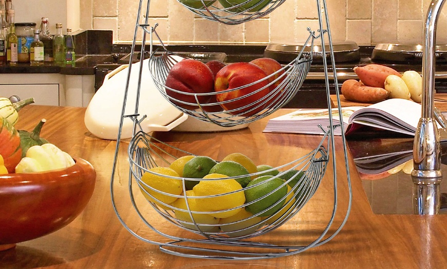 Image 7: Multi-Tier Chrome Fruit Hammock