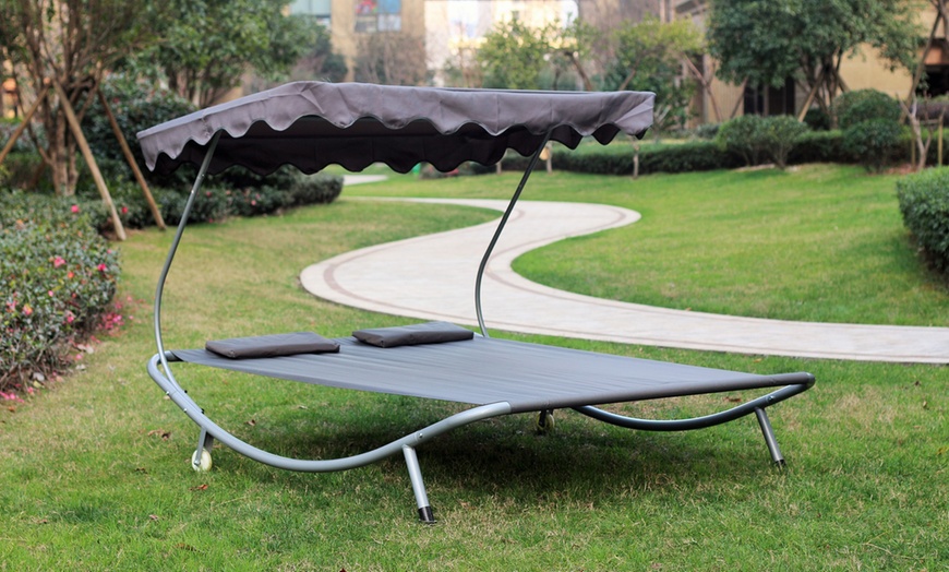 Image 8: Sun Lounger with Canopy