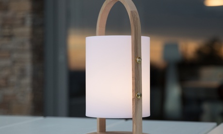 Baladeuse lumineuse et musicale 10 W Woodyplay sur batterie avec socle en bois par Lumisky