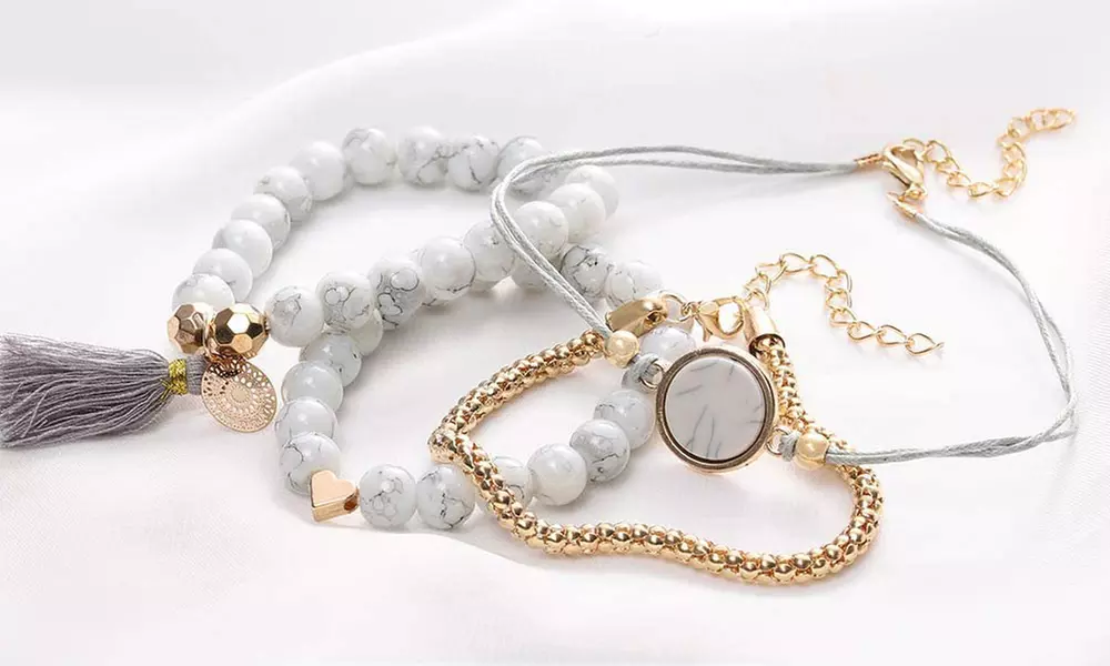 1x oder 2x 4-teiliges Armbänder-Set im Boho-Stil für Damen