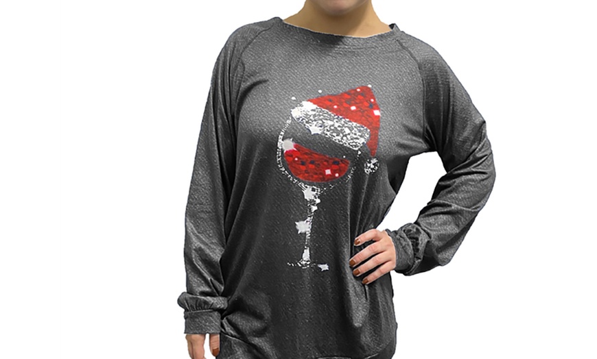 Image 5: Christmas Wine Glass Jumper