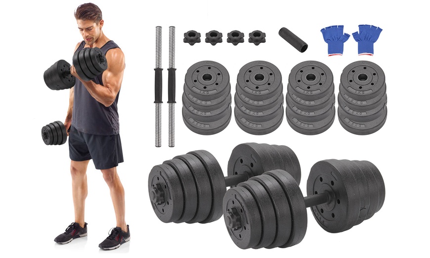 Image 1: Set of Deluxe Dumbbells 30kg