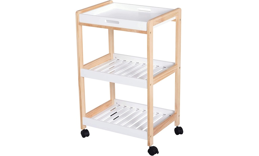 Image 22: HomCom Kitchen Trolley Cart