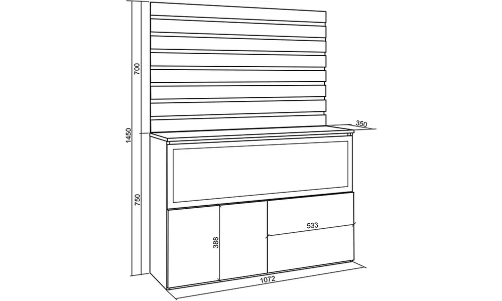 Sideboard mit LED-Elektrokamin
