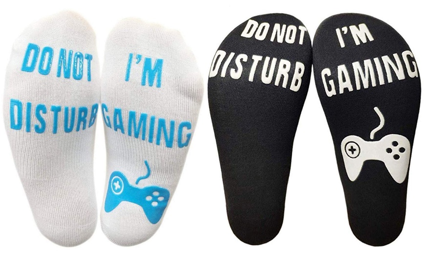 Image 1: Do Not Disturb I'm Gaming Socks