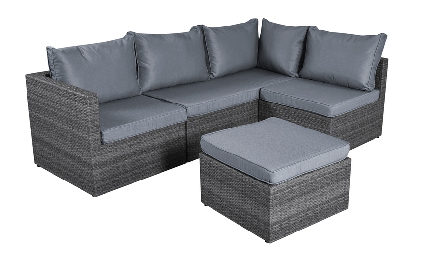 Image 8: Outdoor Rattan-Effect Sofa Set with Rain Cover