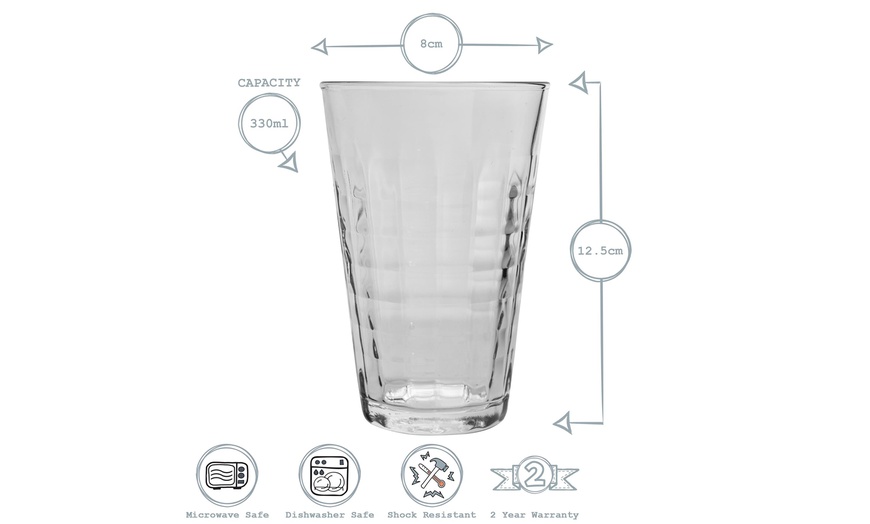 Image 14: Pack of 4, 6, or 12 Duralex Prisme Tempered Drinking Glasses