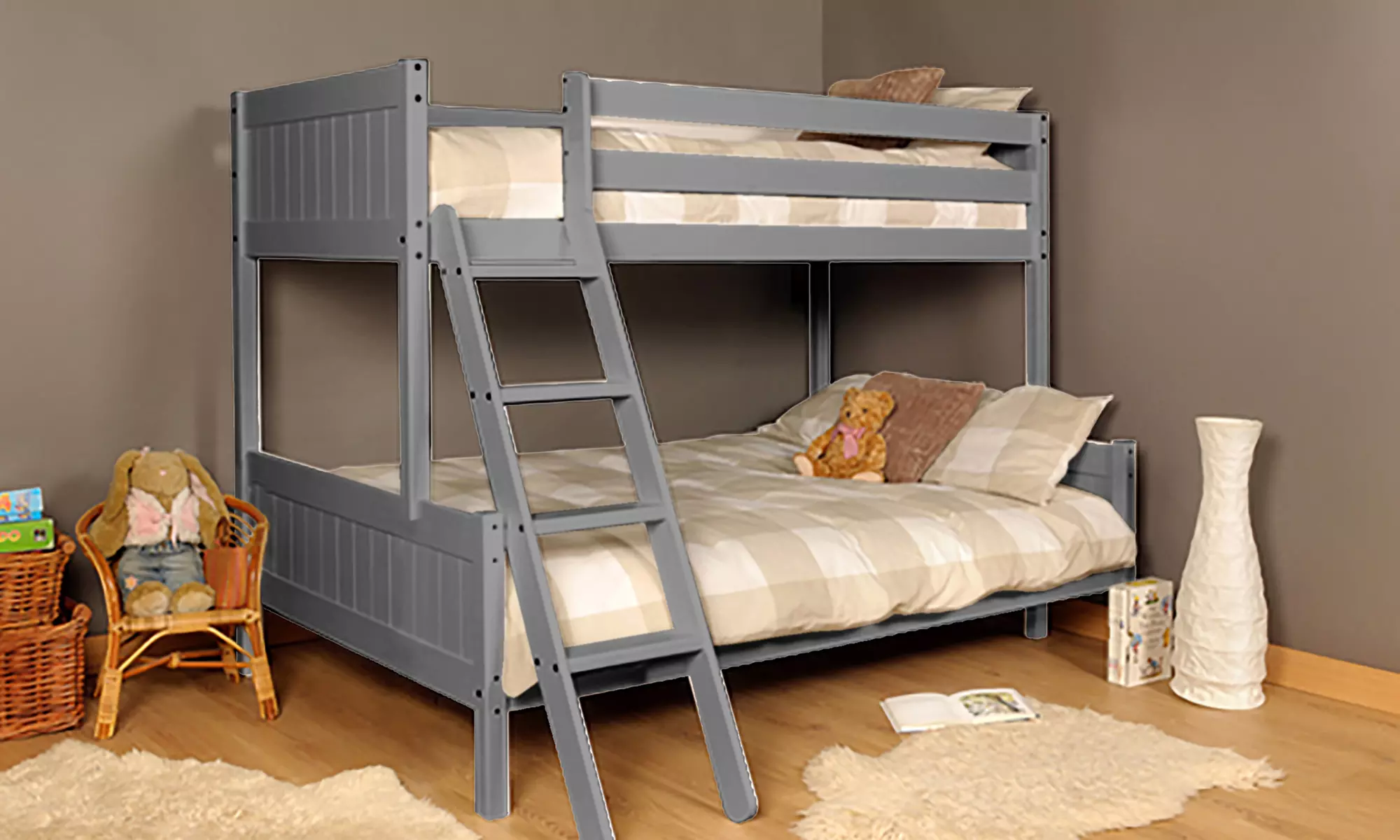 Triple Bunk Bed with Optional Mattresses