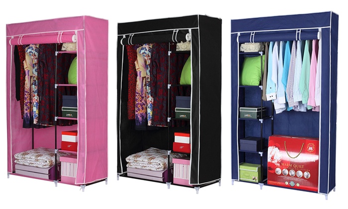 Corner Canvas Wardrobe Groupon Goods