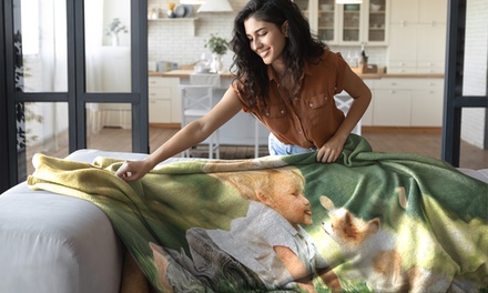 One Personalized XLarge 60" x 80" Fleece Photo Blanket (Shipping Reduced)