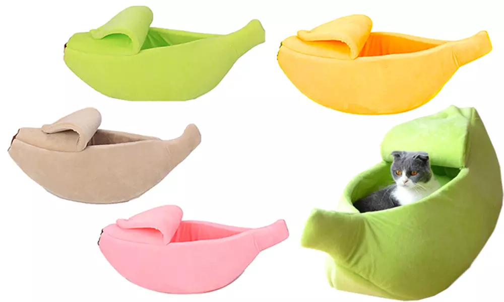 1 ou 2 nids douillets pour animaux en forme de banane - Primary Image