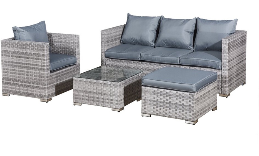 Image 2: Rattan Five-Seater Sofa Set 